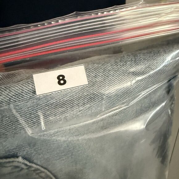 Agolde Denim Skirt 25 Blue Distressed Criss Cross Frayed Hem Organic Cotton - Picture 11 of 11